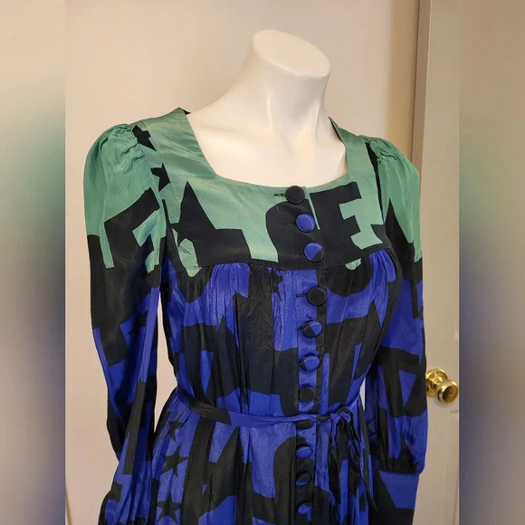 Tallulah and Hope Multicolored Abstract Print Long Sleeve Maxi Dress(4) - Picture 5 of 10